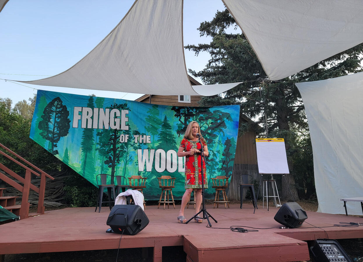 Emceeing "Fringe of the Woods" in August 2025 Emceeing "Fringe of the Woods" in August 2025